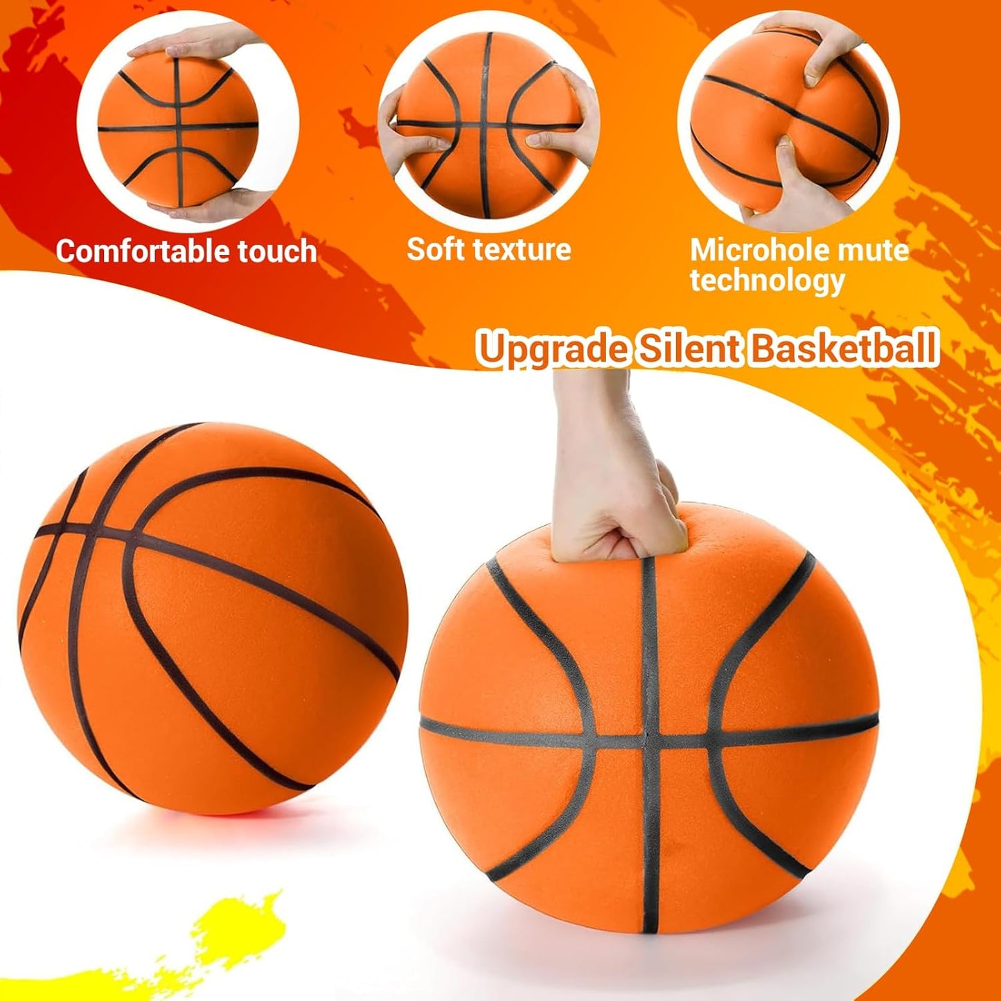 SilentPlay™ Mute Basketballs – Squeezable Foam